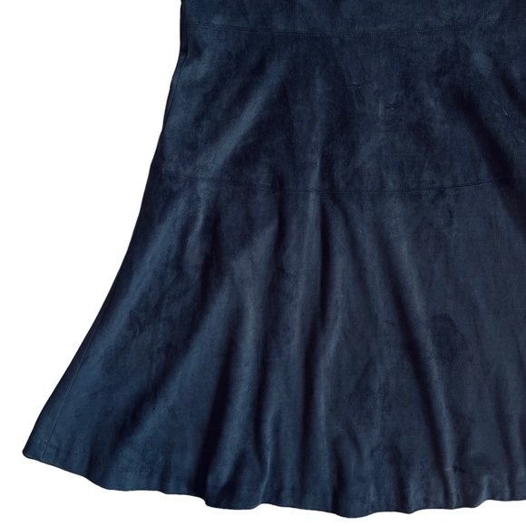 CeCe Cynthia Steffe Anthropologie Black Vegan Suede Fit and Flare Dress 10 - Picture 6 of 10